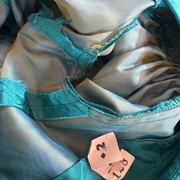 VINTAGE 80s Prom Dress Teal with Big Booty Bow - Medium OOAK HANDMADE - Picture 6 of 8
